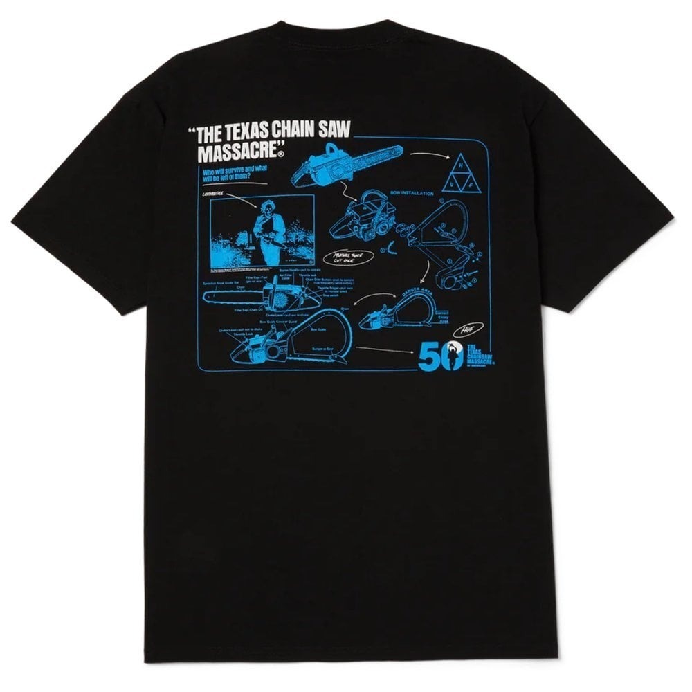 The HUF X Texas Chainsaw Massacre Fear T Shirt In Black